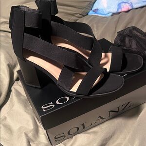 Black Women's Heeled Sandals
